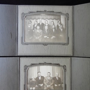 Climbing the Family Tree, two related studio portraits in folders, one is four generations, the other father and children, possibly 1940&#39;s