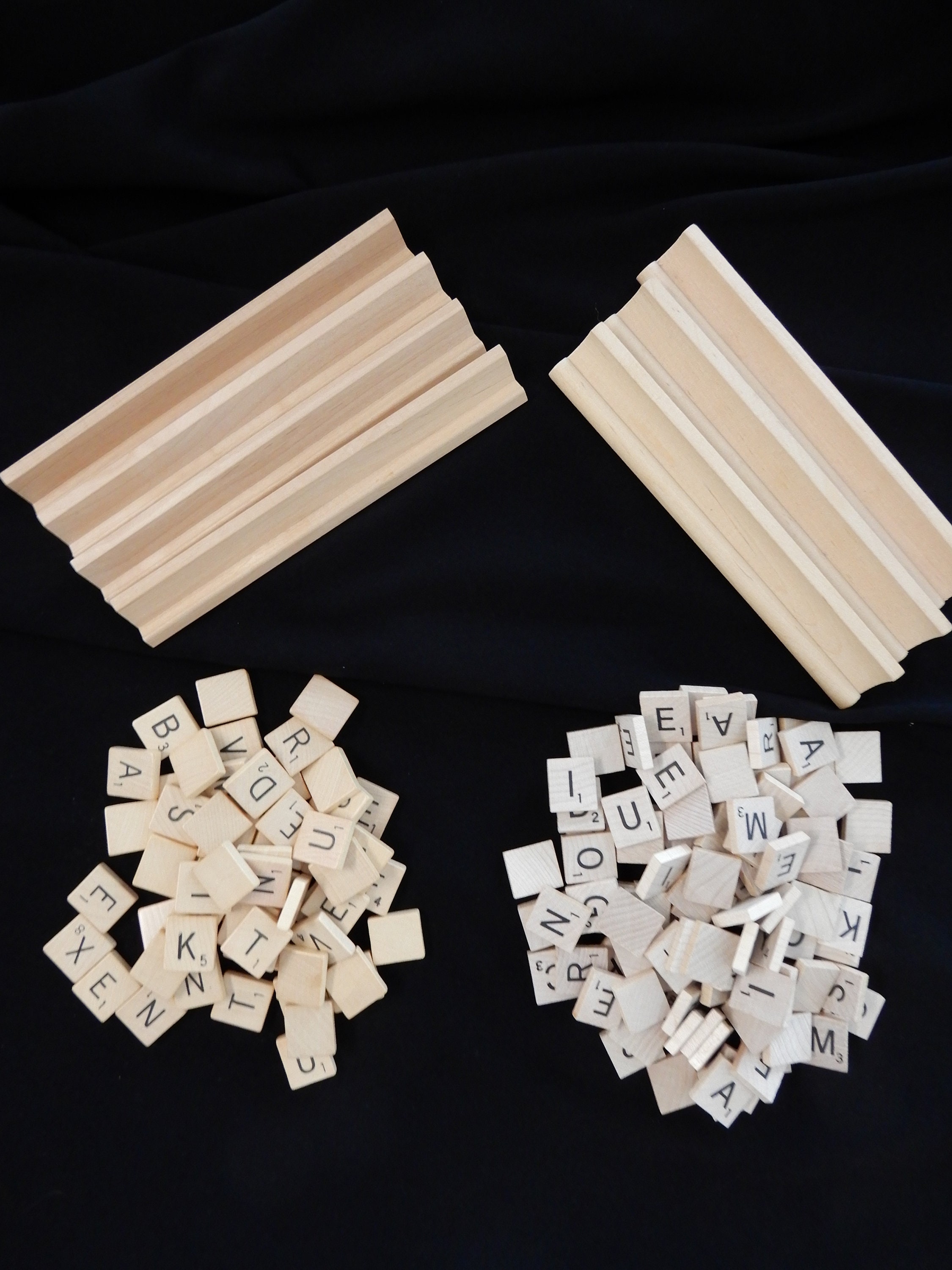 100 Scrabble Tiles Complete Vintage Set Plastic Cream Square Back Crafts  Supplies 