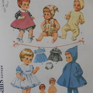 Small 9"  OR Large 17" tall doll clothes sewing patterns, McCall's 7592, for Teenie Weenie Tiny Tears, Teenie Tiny Tears, Tiny Tears dolls