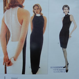 May include: Vogue Patterns sewing pattern featuring a Vera Wang design. The pattern includes illustrations of elegant black dresses and a white dress. The pattern number is 1584, with sizes 6-8-10.