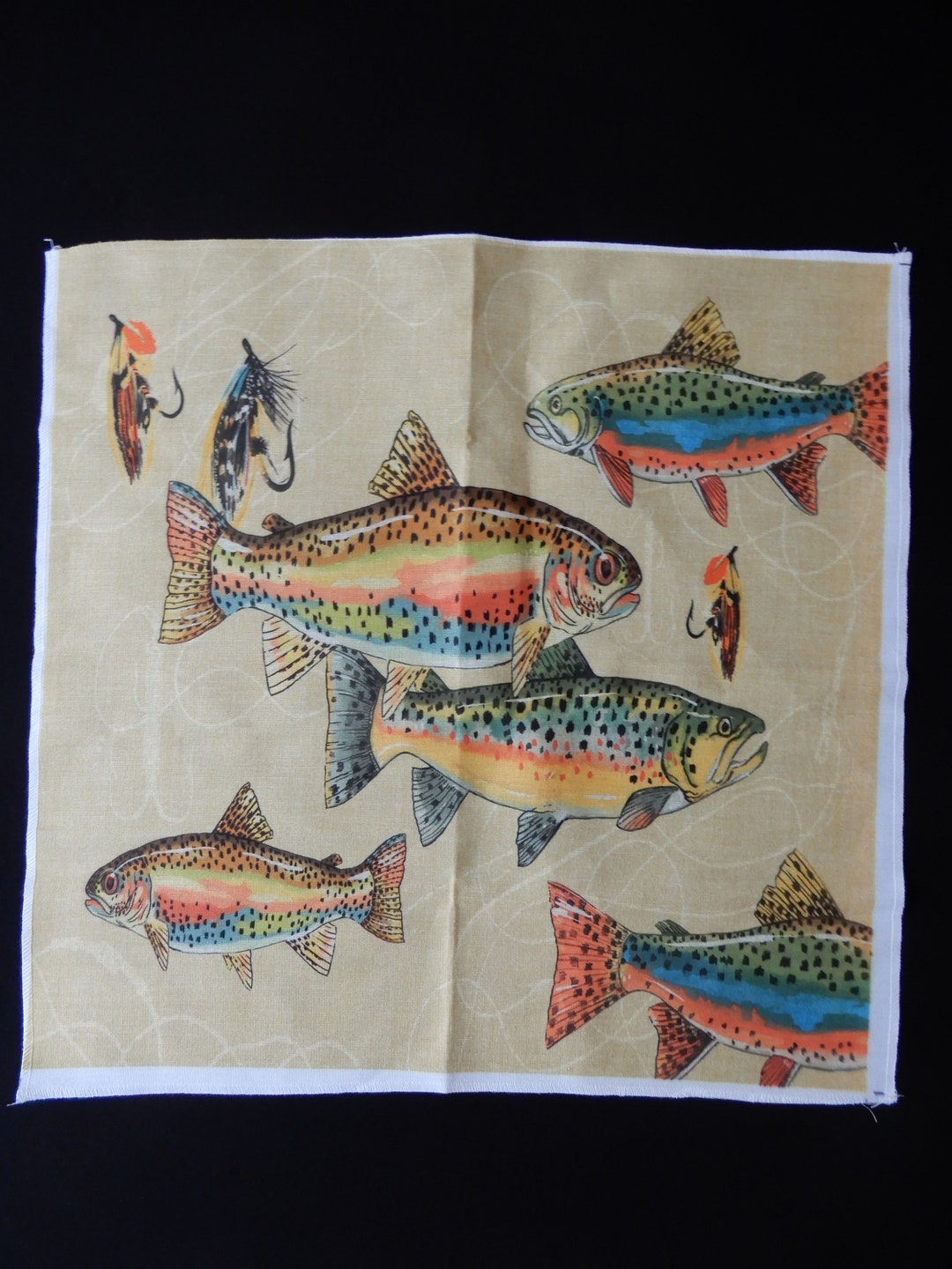 Rainbow Trout Fabric Panel, 21 Wide by 20.5 High, Durable Non Stretch ...