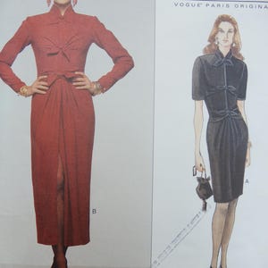 Size 14 - 18 Vogue 1454 Emanuel Ungaro Vogue Paris Original, uncut FF bowed dress