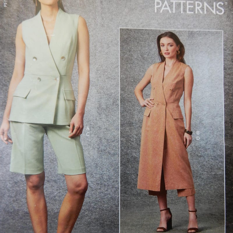 Thin Belted Double-Breasted Woven Vest