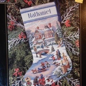Winter's Twilight Stocking counted cross stitch kit, Dimensions 8666, Gold Collection, sealed, 16"