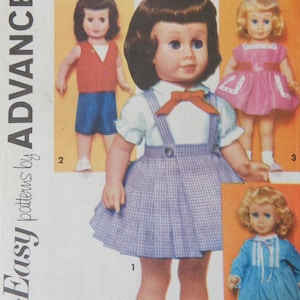 Chatty Cathy doll clothes sewing pattern, Sew-Easy by Advance, Group F, uncut, includes separate sheet &quot;How to sew for your doll&quot;, 1962