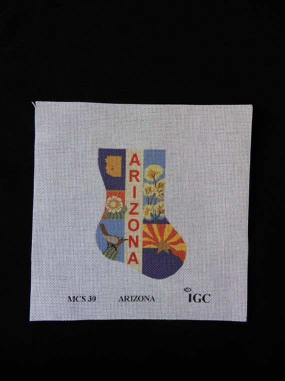 Arizona Needlepoint Stocking 5 3/8 Tall X 3 3/4 Etsy