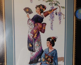 Jewels of the Orient, counted cross stitch kit, Gold Collection, Dimensions 3898, 11" X 17" design, 18 ct ivory Aida, James Himsworth 1999