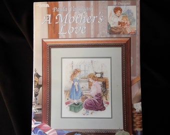 A Mother's Love, Paula Vaughan book 73, nine designs, 2000, full color charts, DMC and Anchor floss list, 45 pages, VG condition, motherhood