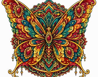 Butterfly Mandala Coloring Pages – Intricate Adult Relaxation Activity (PDF Download)