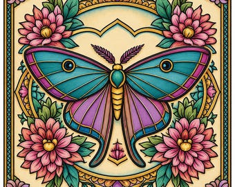 Butterfly Mandala Coloring Pages – Intricate Floral Art (Digital Download)