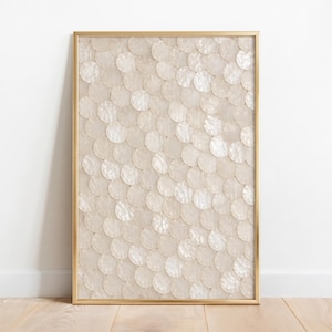 Capiz Shell Wall Art | White Coastal Neutral Print | Coquette Bedroom Decor | Pearlcore Poster | Digital Download
