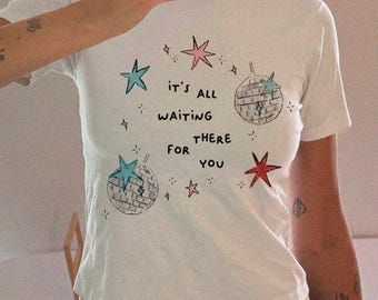 It's All Waiting There For You Baby Tee, Disco Occasionally tee, Kawaii Y2K Baby Tee, Kiss Disco shirt, Concert baby tee, Carlas Song