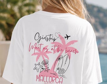 Personalisiertes Girlstrip Shirt, Ibiza Shirt, Mädelsurlaub, Junggessellinnenabschied, Gruppenshirt, Strandurlaub-Shirt, Strand-Crew-Shirts