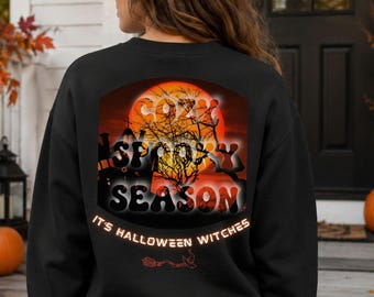 Halloween Sweatshirt Damen | Cozy Spooky Season Sweater | Großer Rückenprint | Herbst Outfit | Halloween Geschenk