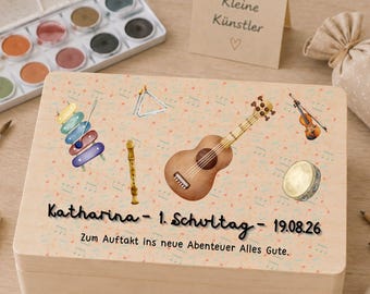 Personalisierte Geschenkbox zum 1. Schultag mit Name, Geldgeschenk Einschulung, Schulstart Geschenk, Geschenkkiste Schulanfang