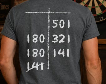 9-Darter Shirt | Darts Geschenk mit Scoreboard für Dartspieler und Dartfans