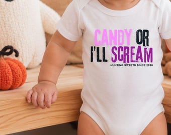 Erstes Halloween Babybody | Babybody personalisiert mit Name | Halloween Baby Outfit