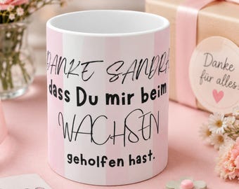 Personalisierte Tasse Abschiedsgeschenk, Kaffeetasse für Erzieherin Erzieher, Danke Geschenk Lehrer Lehrerin mit Name