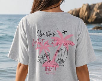 Personalisiertes Girlstrip Shirt, Ibiza Shirt, Mädelsurlaub, Junggessellinnenabschied, Gruppenshirt, Strandurlaub-Shirt, Strand-Crew-Shirts