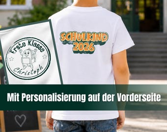 Schulkind 2026 T-Shirt personalisiert | Einschulung Shirt mit Name | Geschenk zum ersten Schultag | Schulanfang Kinder T-Shirt