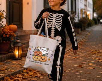 Halloween Tasche personalisiert | Süßes sonst gibts Saures | Kindertasche mit Name | Trick or Treat Tasche | Halloween Geschenk