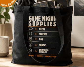 Board Game Tote Bag – Game Night Tasche für Brettspieler, Kartenspiel Zubehör, Geschenk für Gamer, Board Game Geschenk
