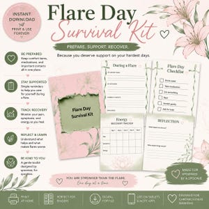 Flare Day Survival Kit Printable | Chronic Illness Planner, Spoonie Emergency Toolkit (PDF Download)