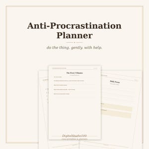 Anti Procrastination Planner Printable | ADHD Friendly Planner, Productivity Journal, Pomodoro Tracker (Instant Download PDF)