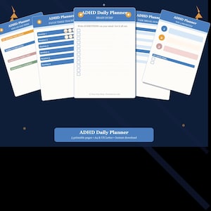 ADHD Daily Planner Printable | Brain Dump, Focus Timer, Task Breakdown (Digital Download)