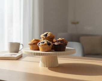 Alzata per torta moderna scanalata (stampata in 3D)