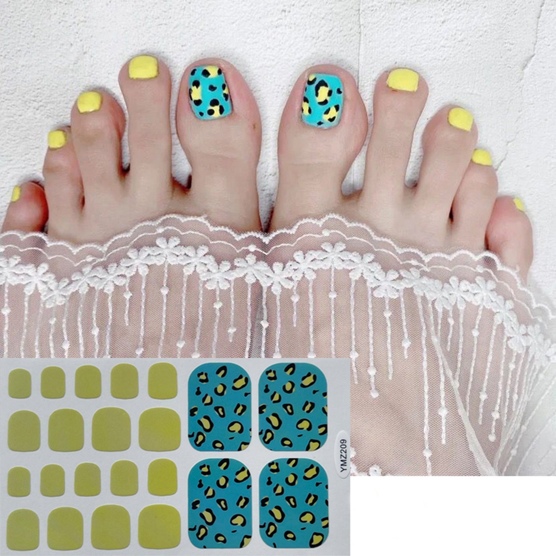 TOMY  ネールアート 1pc Nail Art Full-cover Toe Nail Sticker Sheet Manicure Sticker
