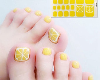 1pc Nail Art Full-Cover Toe Nail Sticker Sheet Manicure Sticker Nail Art Wrap Nail art sticker with mini file YMZ090-101