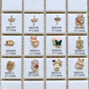 5 unids metal 3d charms metal decoración cráneo cráneo hadas Fox Gato Escarabajo Deco con rhinestone nail art decoración