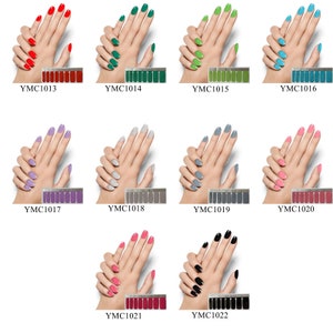 1pc Nail Art Full-Cover Sticker Sheet 16tips Nail Art Wrap Nail art sticker with mini file Polish Color YMC1013-1022