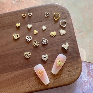 5pcs Fancy Metal 3d Charms Metal Decoration Heart Nail Art Decoration Cellphone Decoration