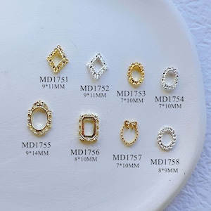 5pcs/bag Nail Art Metal 3D Charms Frame Shape Nail Art Deco MD1751-1758