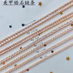 5pcs/pack Luxury Nail Art Zircon Stone Gold Chain Rectangle Round Square Zircon Stone Chain