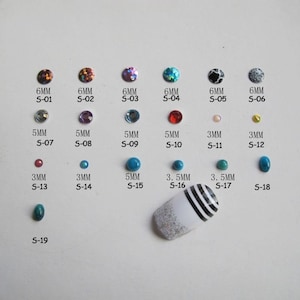 3D 200pcs/bag Different Metal Stud 4MM/3MM/2MM Round Stud Neon-Color Stud Gold Silver Stud S20-S35
