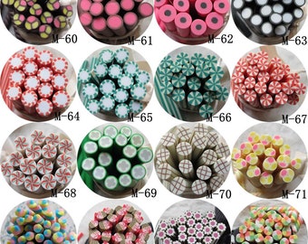 5pcs/lot 5mm*5CM Polymer Clay Cane Fancy Round-Cane Twist-Cane Cake Strawberry Cake Cucumber