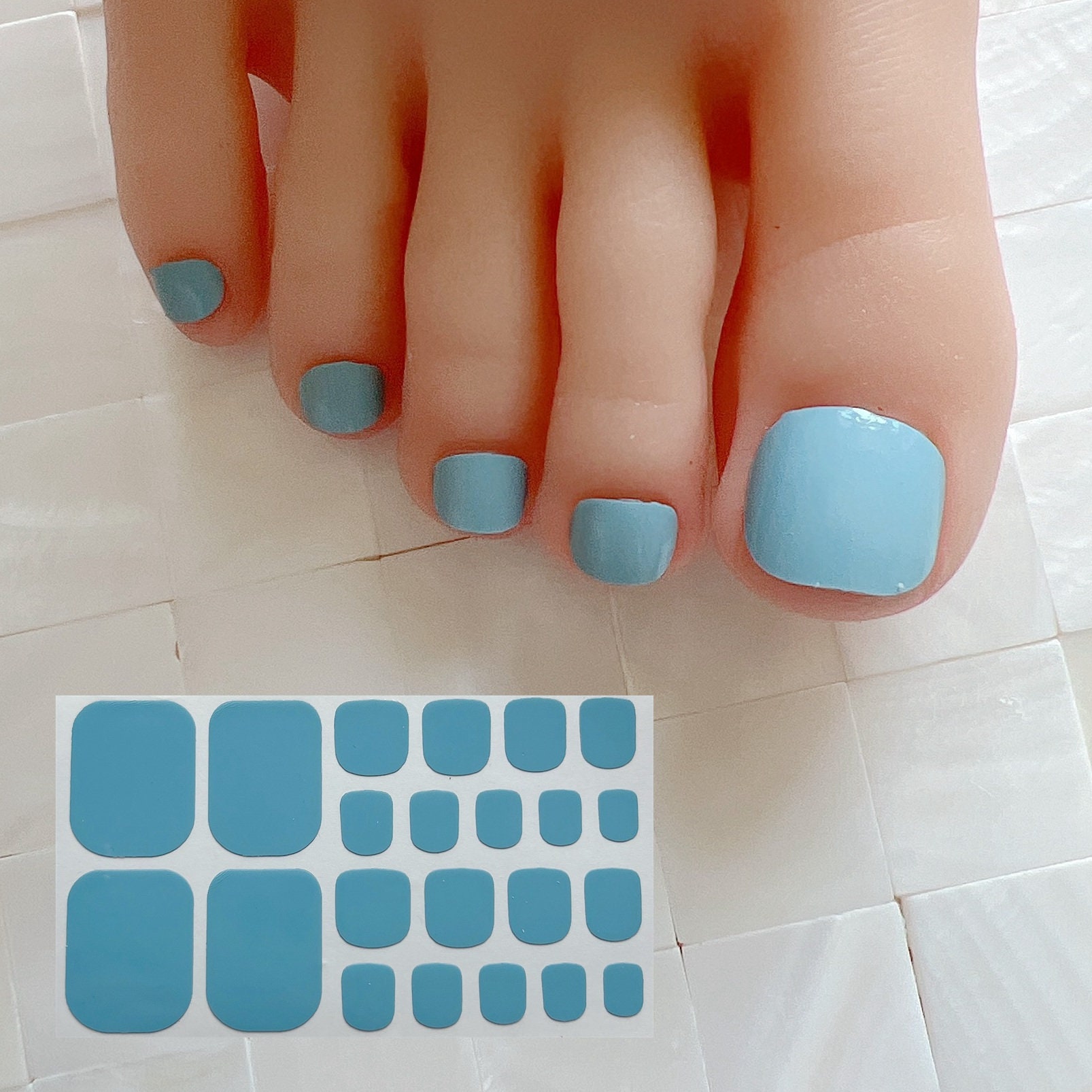 1pc Nail Art Full-cover Toe Nail Sticker Sheet Manicure Sticker