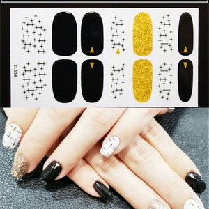 1 st nail art stickervel volledige dekking 14 tips nail art wrap nail art sticker met minivijl ZL558-566