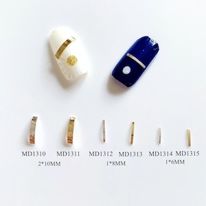 Approx. 100pcs/bag Metal Stud Metal Stick Curved Deco Smiling French Style Nail Art Metal Deco MD1310-1315