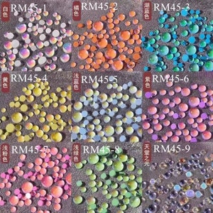100pcs/jar Mixed-Size Nail Art Half Ball Shape Rhinestone Beads Nail Art Decoration RM45