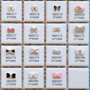5pcs Fancy Metal 3d Charms Metal Decoration with Rhinestone Bow with Pearls and Rhinestone Nail Art Decoration Cellphone Decoration