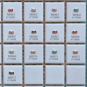 5pcs Fancy Metal 3d Charms Metal Decoration with Rhinestone Mini Bows Nail Art Decoration Cellphone Decoration