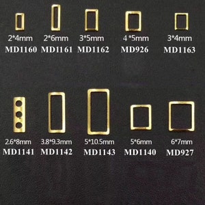 30pcs/bag Gold Color Geometric Shapes Metal Deco Rectangle Nail Art Decoration DIY Accessory