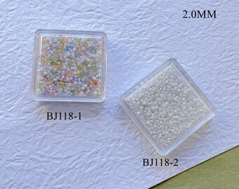 1Jar 2MM Nail Art Mini Ceramic Half-Ball Deco Stud Nail Art Decoration BJ118