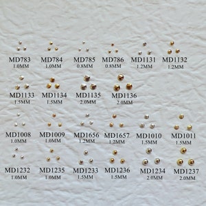 Env. 100 pcs/sac Mini clou en métal rond en forme de demi-boule Nail Art déco en métal