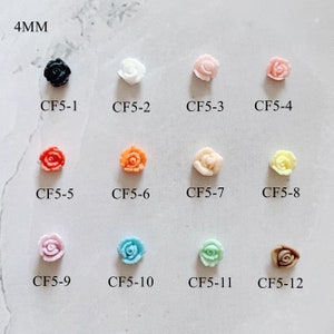 CF5 3D 30pcs/bag Handmade Ceramic 4MM 12 Colors Mini Flower Shape Nail Art Decoration