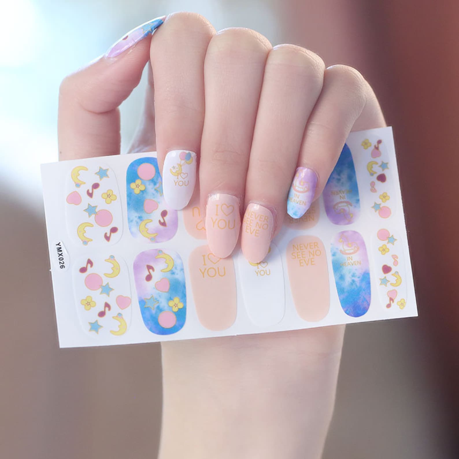 1pc Nail Art Fullcover Sticker Sheet 14tips Nail Art Wrap Etsy UK